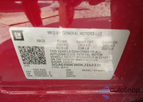 2019 Buick Enclave Fwd Essence from USA, damaged, VIN 5GAERBKW0KJ152335